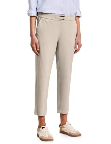 Street One Mid Waist Slim Leg Hose mit Schnalle Cobble Stone 40 - Stylische Stoffhose im Loose Fit mit Slim Legs. Ideal für lässige Outfits, bietet sie optimalen Komfort und eine moderne Silhouette.