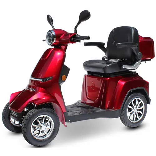 ECO ENGEL 510 V.2 Rot - Seniorenmobil 4 Rad Quad - Elektro-Scooter mit 20000 mAh Akku, bis zu 50 km Reichweite und 25 km/h Geschwindigkeit. Ideal für Senioren mit Straßenzulassung und komfortabler Federung.