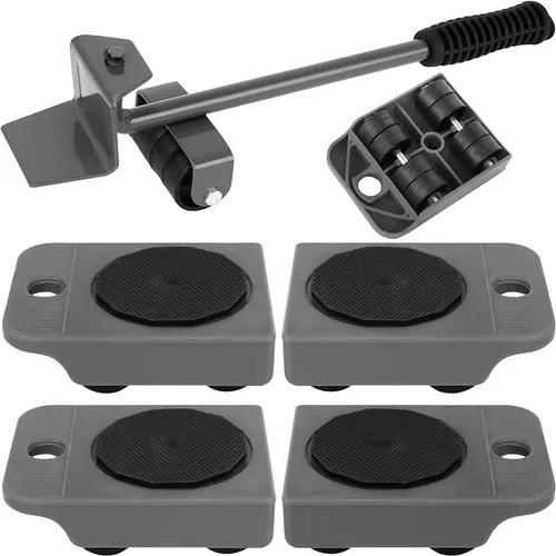 BIGSTREN Möbelrolle Umzugsset - Möbelheber für sicheren Transport - Möbelrollen Set für mühelosen Möbeltransport bis 150 kg, inklusive stabilen Hebel und Anti-Rutsch-Unterlagen für sicheren Halt.