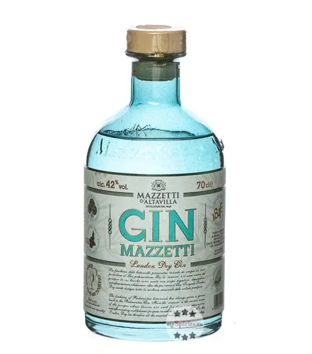 Mazzetti Gin – Hochwertiger Gin aus dem Piemont - Gin aus der italienischen Familienbrennerei Mazzetti d’Altavilla, 0,7 L Flasche – perfekt für Gin-Liebhaber und Cocktails.