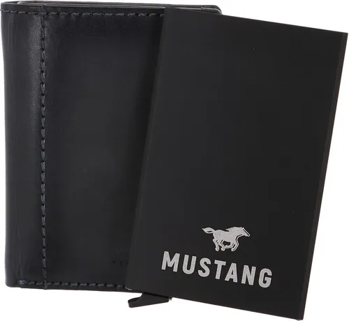 MUSTANG Temi Wallet - Elegante Geldbörse aus echtem Leder mit RFID-Schutz - Stylisches Portemonnaie in Marineblau, kompaktes Design mit 5 Kartenfächern und sicherem RFID-Blocker für optimalen Datenschutz. Ideal für den Alltag und als Geschenk!
