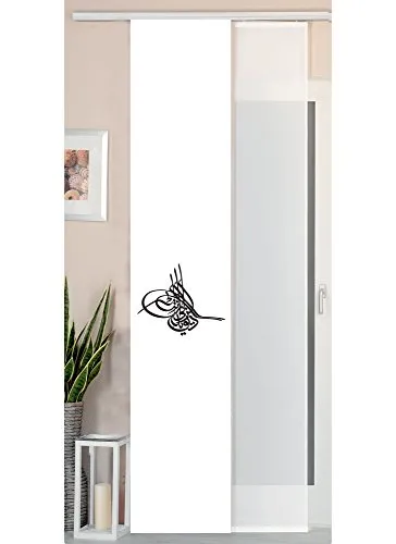 Gardinenbox 2er Set Schiebegardine Flächenvorhang Wildseide Optik und Voile Paneel, 245x45, Osmanli, 80400