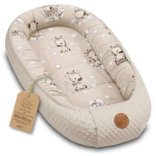 Nestchen Baby - Babynestchen Neugeborene Minky Babynest für Kinderbett Vielseitiges tragbar Nest kuschelnest zubehör für babybett warm Winter coccon Giraffen