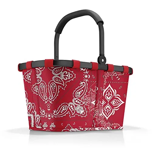 reisenthel carrybag frame bandana red - Einkaufskorb mit viel Stauraum, wasserabweisendem Design und praktischer Innentasche für Wertgegenstände. Ideal für Einkäufe und Ausflüge, bis 20 kg belastbar.