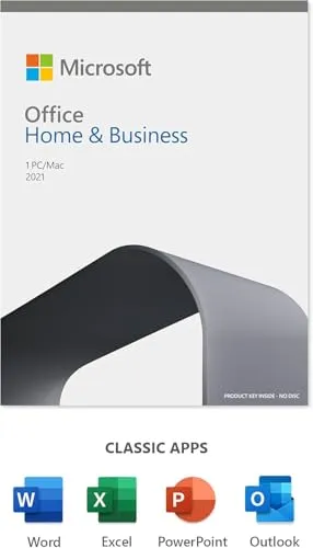 Microsoft Office 2021 Home Business - Umfassendes Büro-Paket für Windows, inkl. Word, Excel, Outlook und PowerPoint, ideal für professionelle und private Nutzung