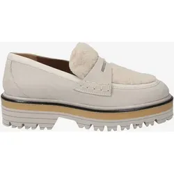 Maripé ESTER GHIACCIO Damen Slipper in Beige, Größe 39 - Eleganter Penny Loafer von Maripé in Beige, ideal für Business und Freizeit. Die Merino-Veredelung sorgt für ein angenehmes Tragegefühl und eine stilvolle Optik. Ein Must-Have für jedes Schuhregal!