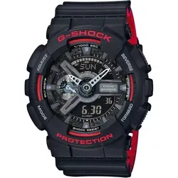 Casio G-Shock GA-110HR-1AER - Robuste Uhr in Schwarz-Rot - Die Casio G-Shock GA-110HR-1AER ist eine stoßfeste und wasserdichte Armbanduhr, ideal für aktive Nutzer. Mit automatischer Beleuchtung und 5 Tagesalarmen sorgt sie für optimale Funktionalität im Alltag.