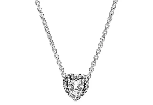 Pandora Kette mit Anhänger Collier Herz 398425C01-45 Silber - Ketten mit Anhänger, aus hochwertigem 925/- Sterling Silber, filigranes Herzdesign für einen romantischen Look.