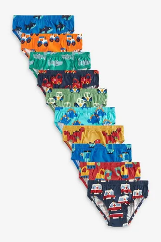 Next Slip 10er-Pack Unterhosen für Kinder - Kinder-Wäsche, 10er-Pack aus 100% Baumwolle in blau, ideal für Komfort und Bewegungsfreiheit bei Kleinkindern (Größe 98-104, 3-4 Jahre).