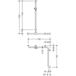 HEWI Haltegriff „Serie 801“ - Brausestangen mit verschiebbarer Brausehalterstange, ideal für barrierefreies Duschen, aus hochwertigem Polyamid, korrosionsfrei und vielseitig montierbar.