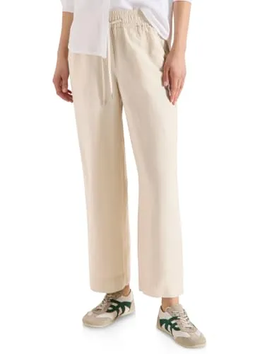 Cecil Wide Leg Hose im Loose Fit aus Leinenmix Macadamia beige - Stilvolle Wide Leg Hose im Loose Fit aus hochwertigem Leinenmix. Ideal für lässige Looks, mit hohem Bund und bequemen Tragekomfort. Perfekt für warme Tage.