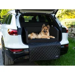 CopcoPet Travel Bed - Hundebett für Kofferraum 100x80x38cm - Hundebett für Kofferraum, wasserabweisend & kratzfest, mit bequemem Kaltschaumpolster für maximalen Liegekomfort und optionalem Anschnallsystem für sicheren Transport.