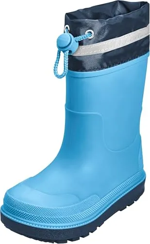 Playshoes Gummistiefel blau|silberfarben 29 EU - Gummistiefel mit Zugverschluss, ideal für nasse Tage, in trendigem Color-Blocking-Design für Kinder.