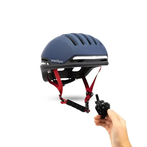 smartGyro Smart Helmet PRO – Intelligenter Fahrradhelm mit Bremslicht und Bluetooth - Fahrradhelm mit automatischem Bremslicht und wählbaren Blinkern für erhöhte Sicherheit. Integrierte Lautsprecher und Mikrofon für Freisprechen und Musikgenuss, Größe M für Kopfumfang 52–57,5 cm.