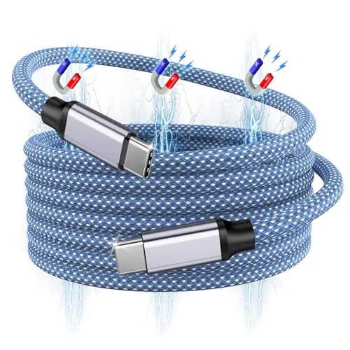 Magtame USB C Kabel, 240W magnetisches USB C auf USB C Kabel 5ft, 5A Nylon geflochtenes Typ C Kabel Schnellladung für USB C Laptop