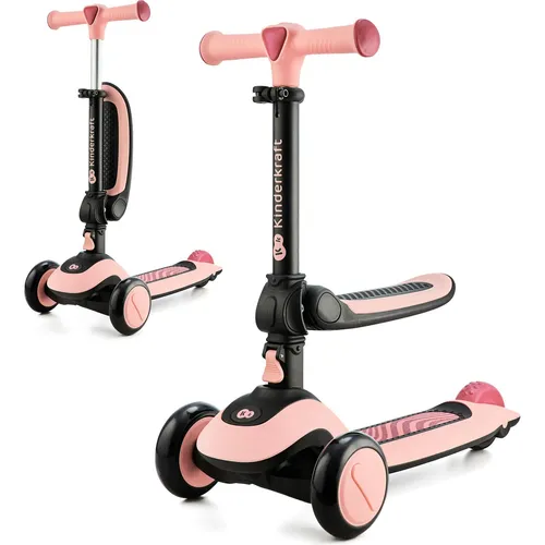 Kinderkraft Halley Scooter 2 in 1 - Multifunktionaler Roller und Laufrad für Kinder ab 1 Jahr bis 50 kg. Klappbarer Sitz, höhenverstellbarer Lenker und LED Räder sorgen für Spaß und Sicherheit beim Spielen.