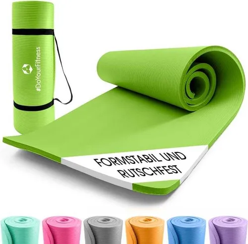 WFX Yamuna Fitnessmatte - Rutschfeste Yogamatte in Grün - Sportmatte für Fitness und Yoga, rutschfest aus hochwertigem NBR Schaumstoff, ideal für sicheres Training und Komfort.