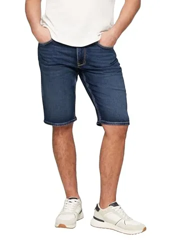 s.Oliver Herren Jeans-Shorts Regular Fit - Bermuda-Länge, mittelhoher Bund und gerade Beinform aus Denim, ideal für lässige Sommerlooks mit 5-Pocket-Design und Gürtelschlaufen.