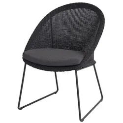 4Seasons Hampton Dining Gartensessel - Anthrazit - Eleganter Gartensessel mit hochwertigem Hularo-Geflecht und robustem Edelstahlgestell. Ideal für stilvolle Outdoor-Dinners und langlebigen Komfort im Garten.