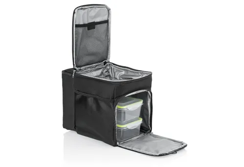 Dimono Frischhaltedose DIMONO Isoliert Kühlbox Tasche-Picknick Thermotasche mit 3 Lunchboxen, Stoff, (inkl. 3x Brotzeit-Dose), mit Kühlakku & Flaschenfach