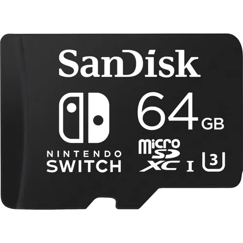 SanDisk 64 GB microSDXC Speicherkarte für Nintendo SwitchTM - 100 MB/s Geschwindigkeit, ideal für unterbrechungsfreies Gaming und 30 Jahre Garantie