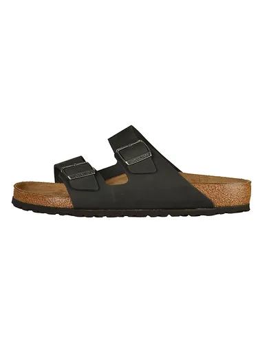 Birkenstock Arizona 552111 Sandalen, Schwarz (Black), 36 EU - Unisex Clogs & Pantoletten für Damen aus glattem Leder, ideal für Komfort und Stil im Alltag.