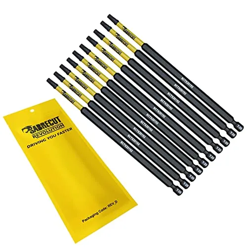SabreCut SCTX20152_10 152mm T20 TX20 magnetische Schlagschrauber Bohrer Bits Set Torx Hochleistung für Dewalt Milwaukee Bosch Makita und weitere 10 x