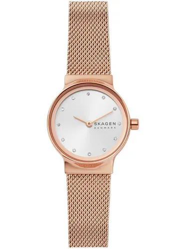 SKAGEN Quarzuhr FREJA LILLE SKW2665 - Elegante Damenuhr mit roségoldfarbenem Edelstahlarmband, wasserdicht bis 5 bar und stilvollem silberfarbenem Zifferblatt – perfekt für jeden Anlass.