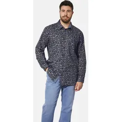Charles Colby Herren Hemd Duke Caspiat dunkelblau, 3XL (XXXL) - Elegantes Hemd DUKE CASPIAT von Charles Colby in Übergröße mit stilvollem Blattmuster. Der klassische Kentkragen und die hochwertige Stickerei sorgen für einen gepflegten Look. Ideal für modebewusste Herren, die Komfort und Stil schätzen.