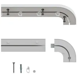 Gardineum Gardinenstange 1-lfg. Kunststoff, Längen v. 1,20 m - 4,00 m mgl. m. Rundbogen, 1-läufig weiß 200 cm