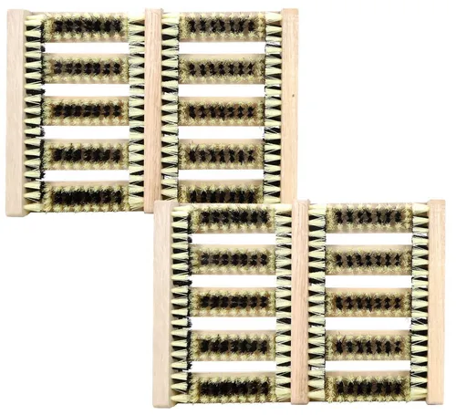 Bubble-Store Schuhputzbürste Schuhabstreifer 2-tlg. - Praktischer Schuhabstreifer mit robusten Kunstfaserborsten für eine gründliche Reinigung. Ideal für den Eingangsbereich, in beige, braun oder schwarz.