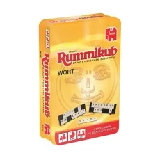 Wort Rummikub Kompakt - Gesellschaftsspiel in Metalldose, fördert Gemeinschaft und Spaß für die ganze Familie