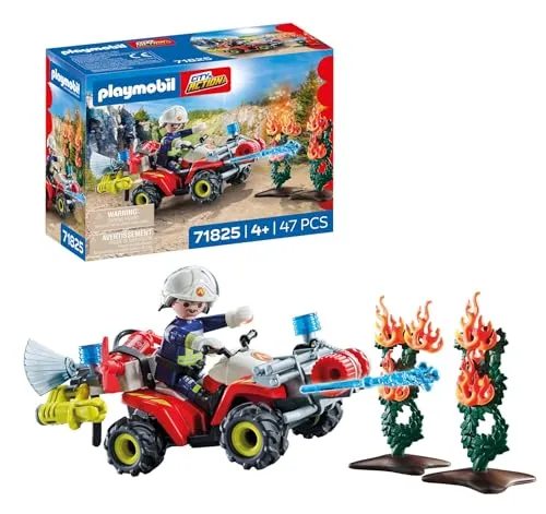 PLAYMOBIL | Action Heroes | Feuerwehr Quad löscht Heckenbrand | Feuerwehrauto | Spielzeug für Kinder ab 4 Jahren | 71825