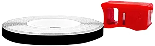 4R Quattroerre.it 10351 Reflektierende Dekorstreifen für Felgen mit Applikator, Wheel Trim Stripes Schwarz, 5 mm x 6 mt