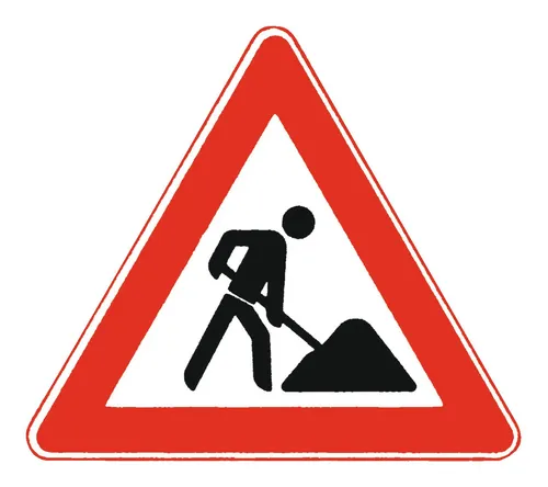 Adco Verkehrszeichen 123 Dreieck 900 mm Baustelle RAL-Gütezeichen Folie RA1