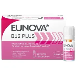 EUNOVA B12 Plus Trinkfläschchen, 10 St. Ampullen - Hochwertige Vitalstoffe in praktischen Ampullen für die gezielte Versorgung. Ideal für die tägliche Ergänzung. Qualität aus Deutschland.