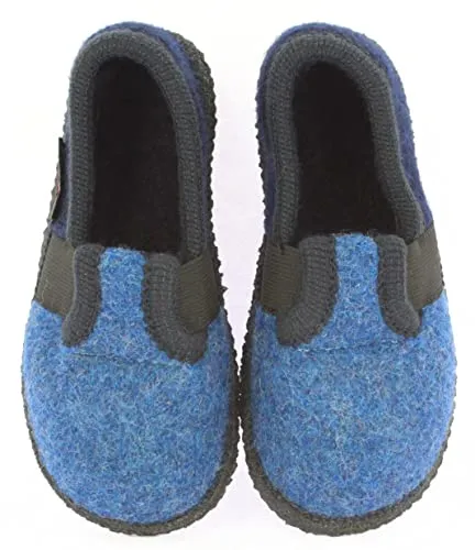 Beck Unisex Kinder Bobby Hausschuhe, Blau, 30 EU - Bequeme Hausschuhe aus Filztextil, ideal für Kinder, bieten Wärme und Komfort ohne Verschluss.