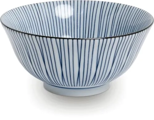 Japan-Bowls ASIATICA | Ramen Bowl Schalen aus Porzellan 15 cm | Hochwertige asiatische Schüssel für Reis, Nudeln, Tapas, Udon, Müsli - Suppen-Schale mit japanischen Designs (Sensuji tokusa)