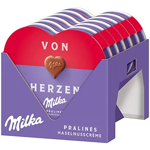 Milka I Love Milka Pralinen 12 x 44g, Geschenkverpackung mit Pralinen aus Nuss-Nougat-Crème umhüllt von Alpenmilch Schokolade