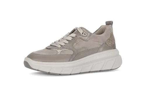 GABOR Keilsneaker für Damen, Gr. 39, hellbeige-goldfarben - Stylische Plateausneaker von GABOR aus hochwertigem Glattleder und Veloursleder. Mit Best Fitting-Ausstattung für optimalen Tragekomfort und einer Absatzhöhe von 5 cm.