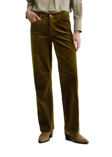 Marc O'Polo DENIM Damen Cordhose "Tomma Wide" - Vielseitige Damen-Cordhose in burnished logs mit weichem Bio-Baumwoll-Mix. Hohe Leibhöhe und gerade Beinform für optimalen Tragekomfort. Ideal für kreative Freizeit-Outfits.