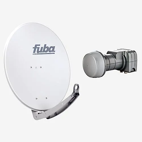Fuba Sat Anlage 2 Teilnehmer - DAA 780 G Satellitenschüssel 80cm - Hochwertige SAT-Antenne für 2 Teilnehmer, ausgezeichnetes Testergebnis, ideal für UHD 4K/8K und 3D, einfache Montage und hervorragende Empfangsqualität.