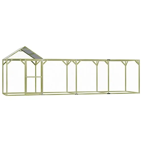 vidaXL Hühnerkäfig aus imprägniertem Kiefernholz 6x1,5x2m - Robuster Hühnerstall aus imprägniertem Kiefernholz, witterungsbeständig und ideal für Hühner und Kleintiere. Mit wasserfestem Dach und abschließbarer Tür für optimalen Schutz.