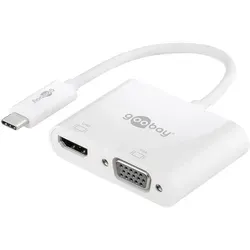 GOOBAY 52430 - USB-C Multiport-Adapter HDMI & VGA 4K - USB-Grafiklösungen für das MacBook und mehr. Erweitern Sie Ihr USB-C-Gerät mit HDMI & VGA, unterstützt bis zu 4K@60Hz für gestochen scharfe Bilder und einfaches Plug & Play.