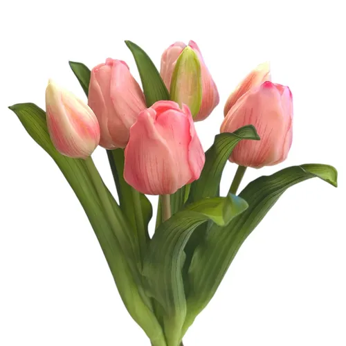 Künstlicher Tulpen-Bund 32cm "Soft-Touch" Kunstblume Tulpe Rosa