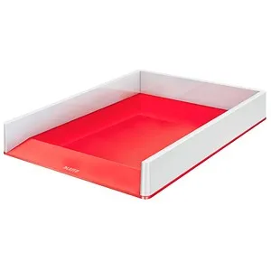 LEITZ Briefablage WOW Duo Colour perlweiß/rot DIN A4, 1 St.