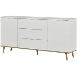 Sideboard Gallese, weiß, 180 cm - Kommode im modernen Skandilook mit viel Stauraum und drei geräumigen Schubladen. Perfekt für stilvolle Wohnräume!