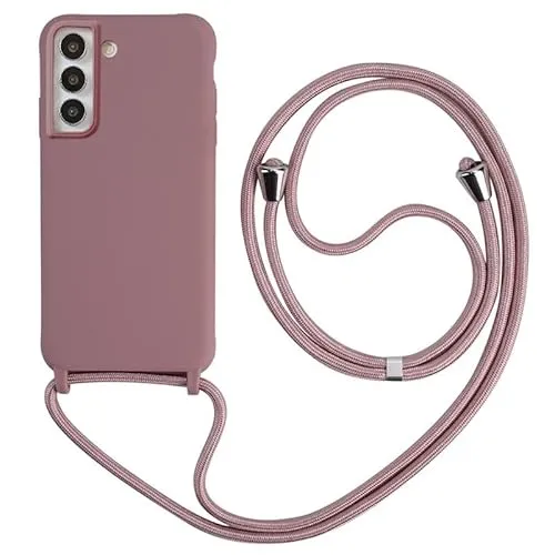 Keteen Handyband Hülle für Samsung Galaxy A54 5G Handyhülle mit Band, Slim Silikon Schutzhülle mit Abnehmbar Kordel, Stossfest Bumper Cover zum Umhängen Necklace hülle für Galaxy A54 5G - Pink