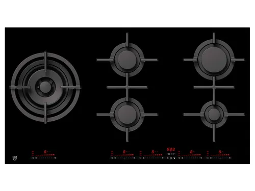 V-ZUG GAS951GSAZ Glaskeramik Gaskochfeld - 10 Jahre Garantie - Kochfeld der Kategorie Kochfelder mit 10 Jahren Herstellergarantie und innovativer Zonenverbindung für flexibles Kochen.