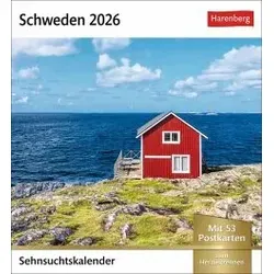 Schweden Sehnsuchtskalender 2026 - Wochenkalender mit 53 Postkarten